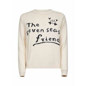 Max Mara Weekend Women Ivory Knit Nespola Intarsia Sweater